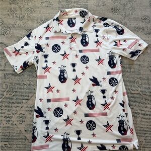 Amazon USA Themed Polo Shirt - White and Black